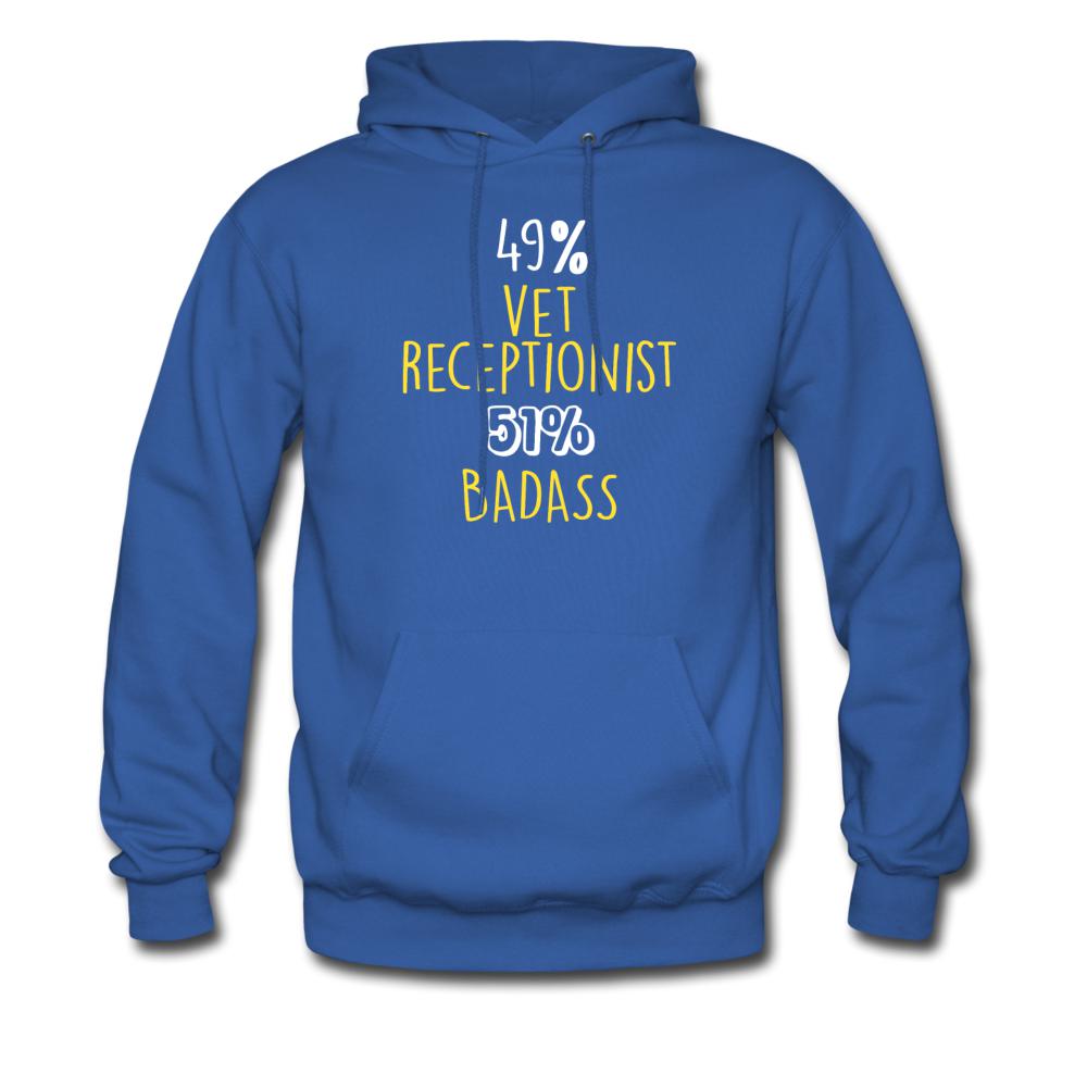 49% Vet Receptionist, 51% Badass Unisex Hoodie-Men's Hoodie | Hanes P170-I love Veterinary