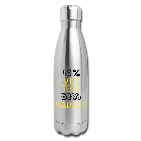 49% Vet tech 51% Badass Insulated Stainless Steel Water Bottle-Insulated Stainless Steel Water Bottle | DyeTrans-I love Veterinary
