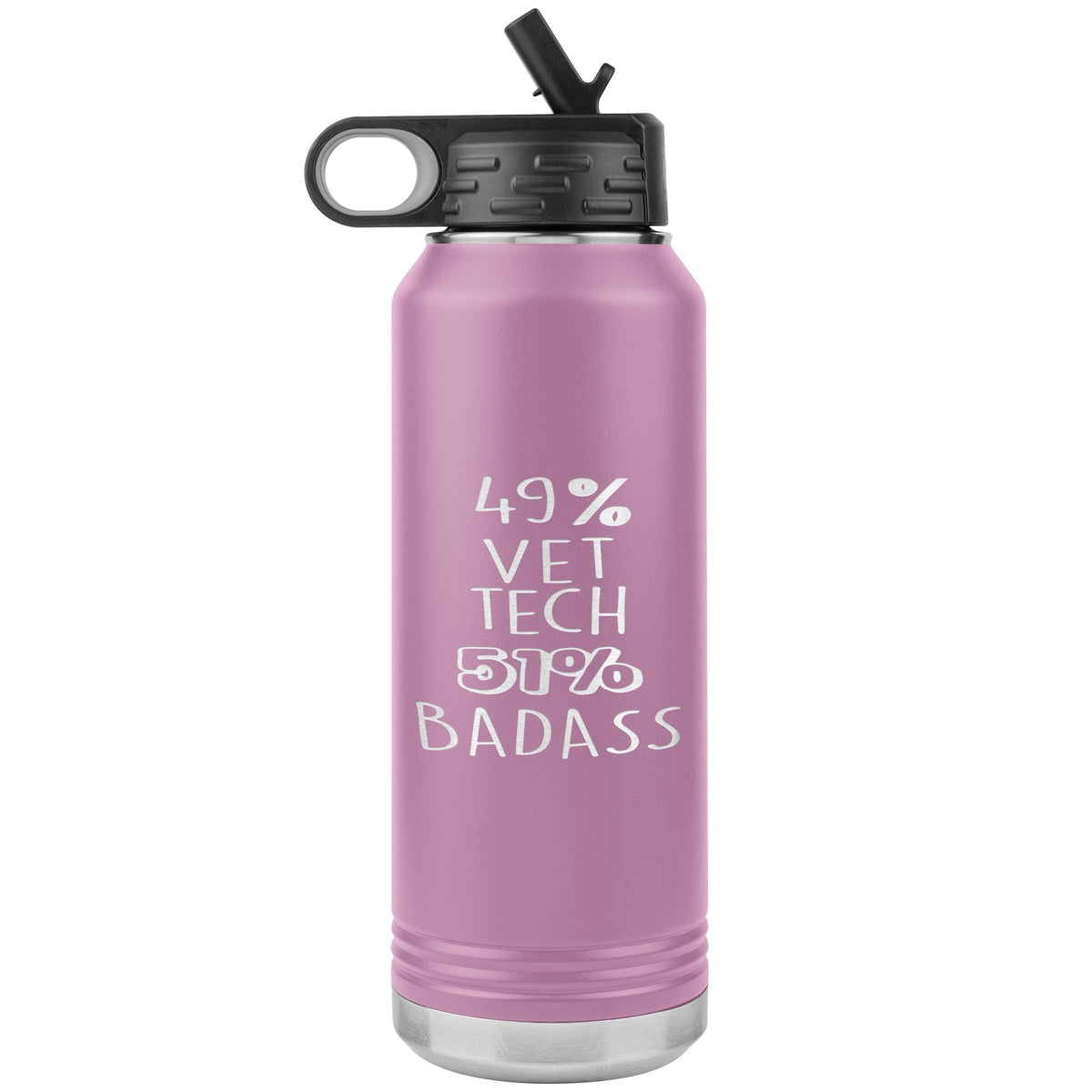49% Vet Tech 51% Badass Water Bottle Tumbler 32 oz-Water Bottle Tumbler-I love Veterinary