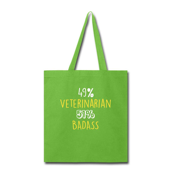 49% Veterinarian 51% Badass Cotton Tote Bag-Tote Bag | Q-Tees Q800-I love Veterinary