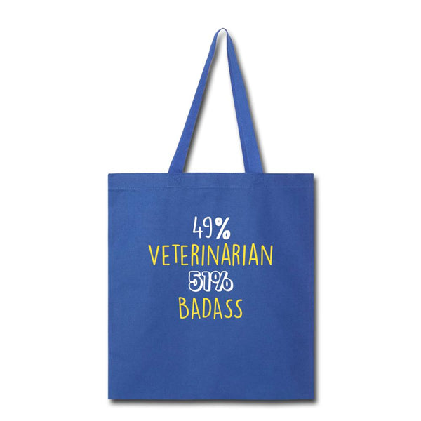 49% Veterinarian 51% Badass Cotton Tote Bag-Tote Bag-I love Veterinary