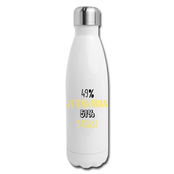 49% Veterinarian 51% Badass Insulated Stainless Steel Water Bottle-Insulated Stainless Steel Water Bottle | DyeTrans-I love Veterinary