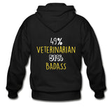 49% Veterinarian 51% Badass Unisex Zip Hoodie-Heavy Blend Adult Zip Hoodie | Gildan G18600-I love Veterinary