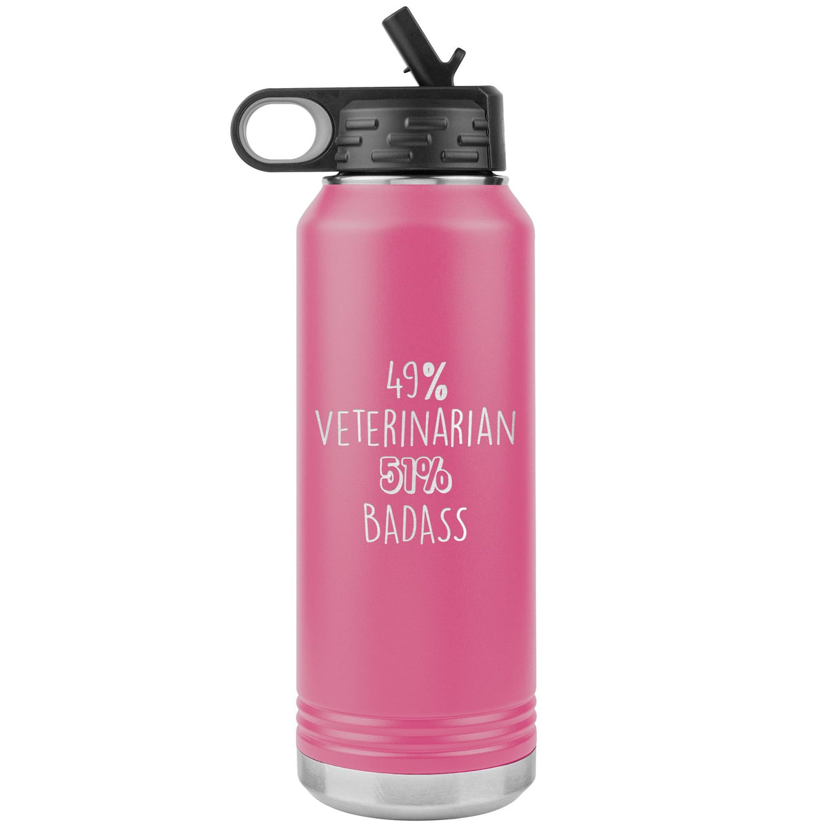 49% Veterinarian 51% Badass Water Bottle Tumbler 32 oz-Water Bottle Tumbler-I love Veterinary
