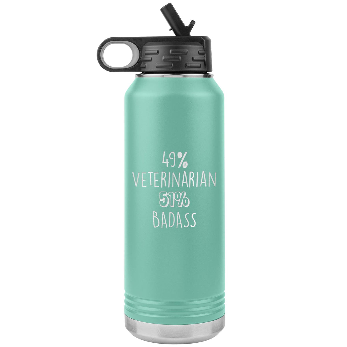 49% Veterinarian 51% Badass Water Bottle Tumbler 32 oz-Water Bottle Tumbler-I love Veterinary