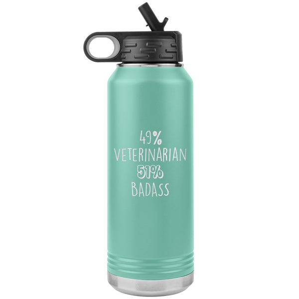 49% Veterinarian 51% Badass Water Bottle Tumbler 32 oz-Water Bottle Tumbler-I love Veterinary