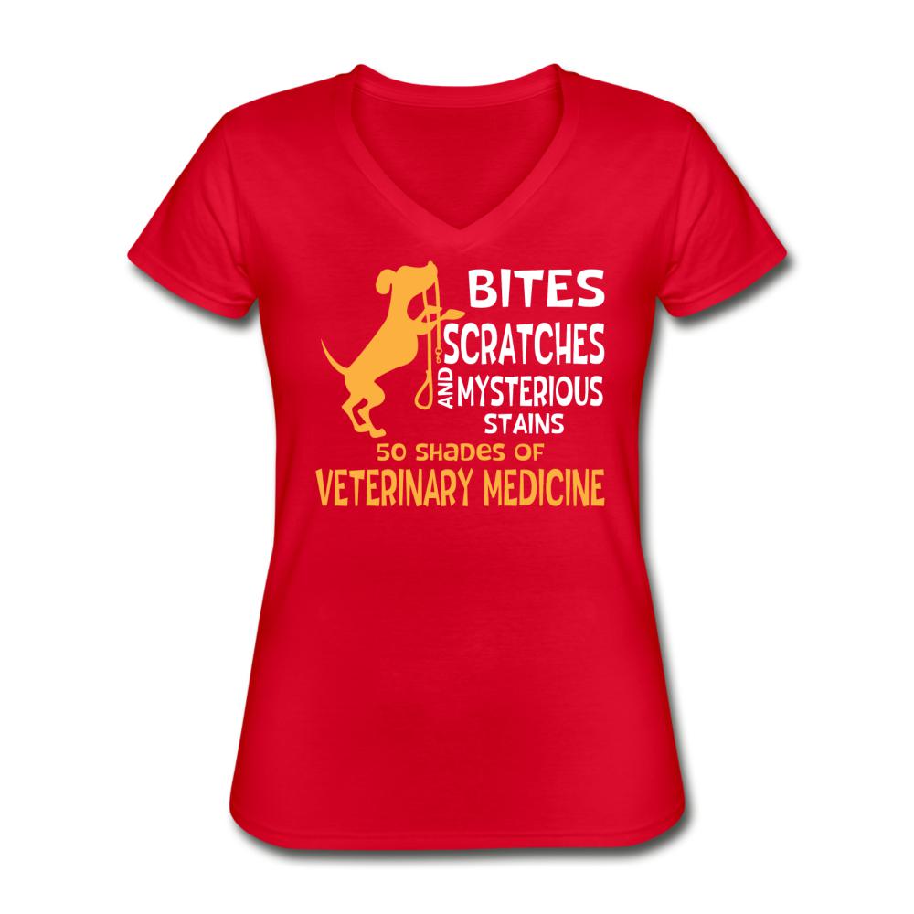 50 Shades of Veterinary Medicine Women's V-Neck T-Shirt-Women's V-Neck T-Shirt | Fruit of the Loom L39VR-I love Veterinary