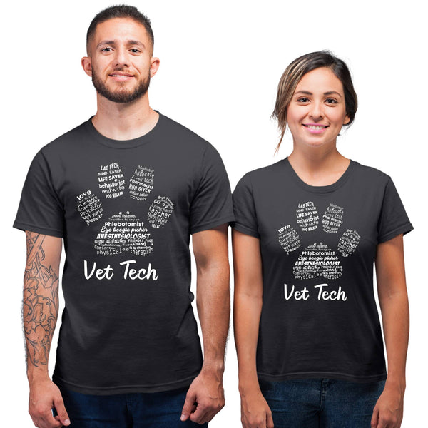 PawPrint Vet Tech Unisex T-shirt-Unisex Classic T-Shirt | Fruit of the Loom 3930-I love Veterinary