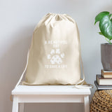A beautiful day to save a life Drawstring Bag-Cotton Drawstring Bag | Q-Tees Q4500-I love Veterinary