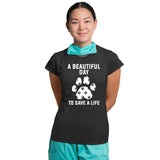 A beautiful day to save a life Gildan Ultra Cotton Ladies T-Shirt-Ultra Cotton Ladies T-Shirt | Gildan G200L-I love Veterinary