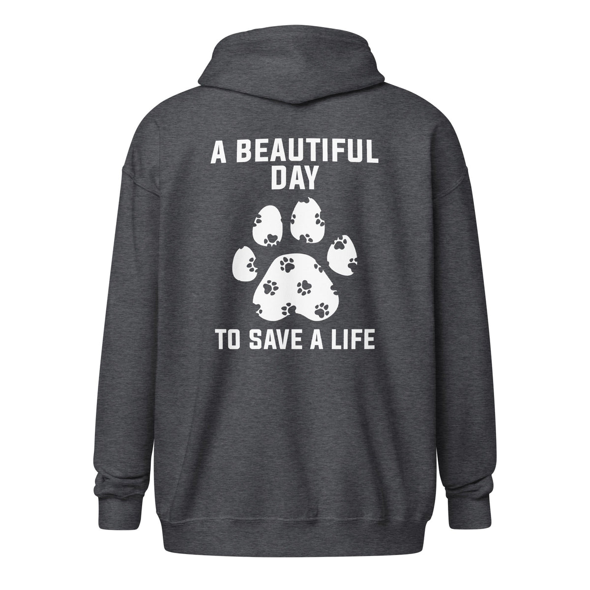 A beautiful day to save a life Unisex heavy blend zip hoodie-Unisex Zip Hoodie | Gildan 18600-I love Veterinary