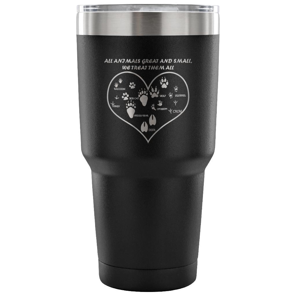 All animals great and small, we treat them all 30oz Vacuum Tumbler-Tumblers-I love Veterinary