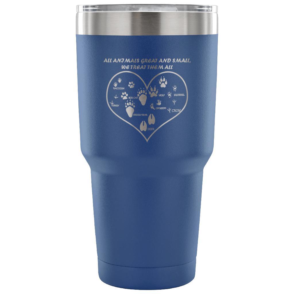 All animals great and small, we treat them all 30oz Vacuum Tumbler-Tumblers-I love Veterinary