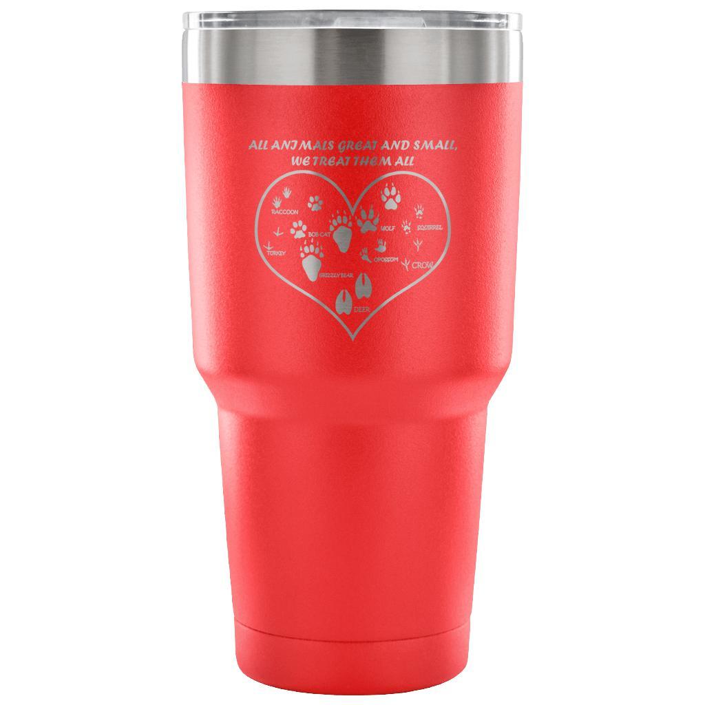 All animals great and small, we treat them all 30oz Vacuum Tumbler-Tumblers-I love Veterinary