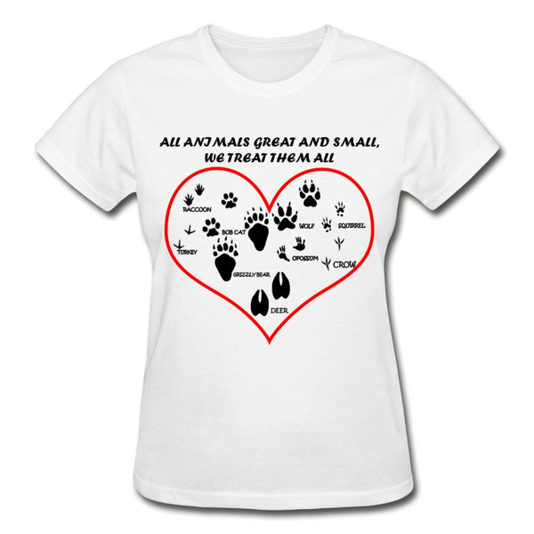 All animals great and small, we treat them all Gildan Ultra Cotton Ladies T-Shirt-Ultra Cotton Ladies T-Shirt | Gildan G200L-I love Veterinary