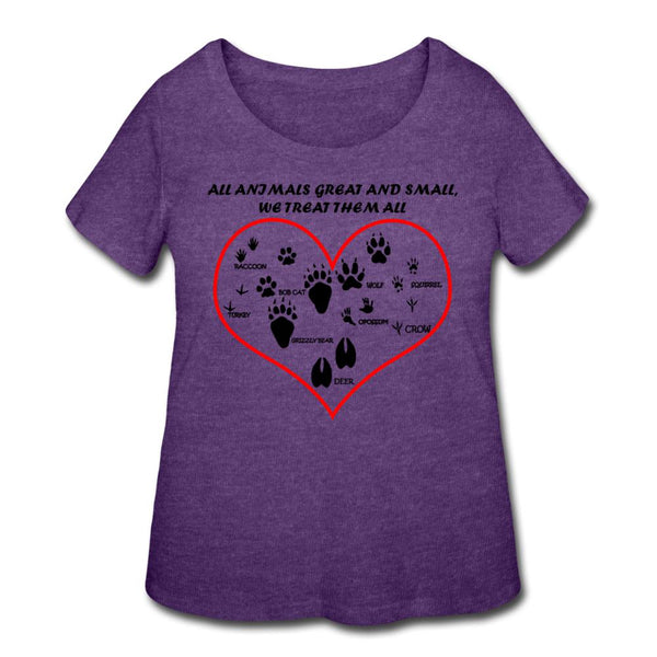 All animals great and small, we treat them all Women's Curvy T-shirt-Women’s Curvy T-Shirt | LAT 3804-I love Veterinary