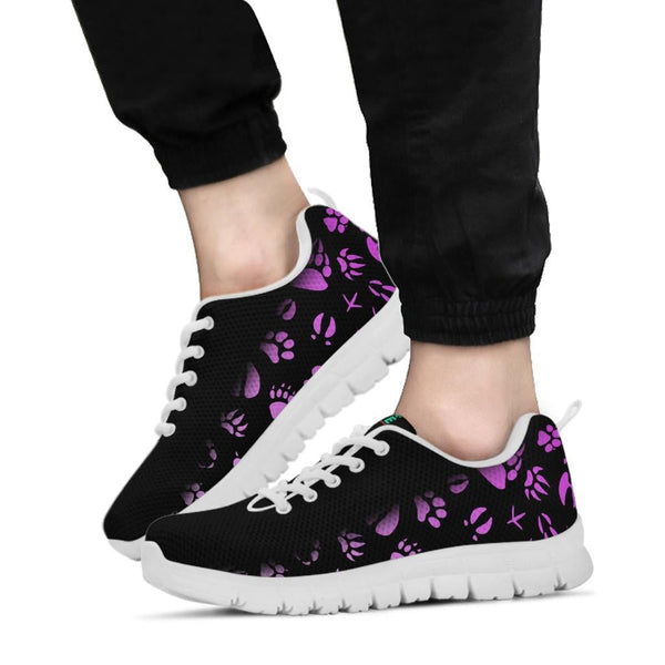 Animal Footprints Pink Gradient - Women's Sneakers-Sneakers-I love Veterinary