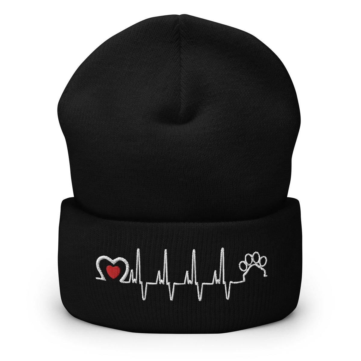 Animal Love Beat Embroidered Cuffed Beanie-Yupoong Cuffed Beanie 1501KC-I love Veterinary