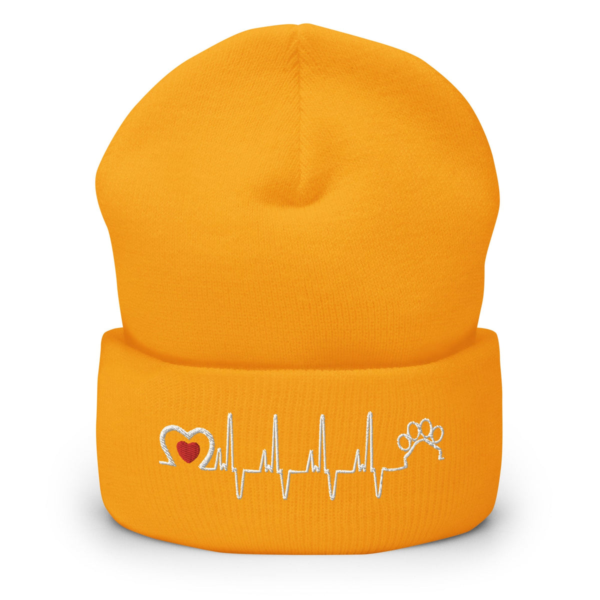 Animal Love Beat Embroidered Cuffed Beanie-Yupoong Cuffed Beanie 1501KC-I love Veterinary