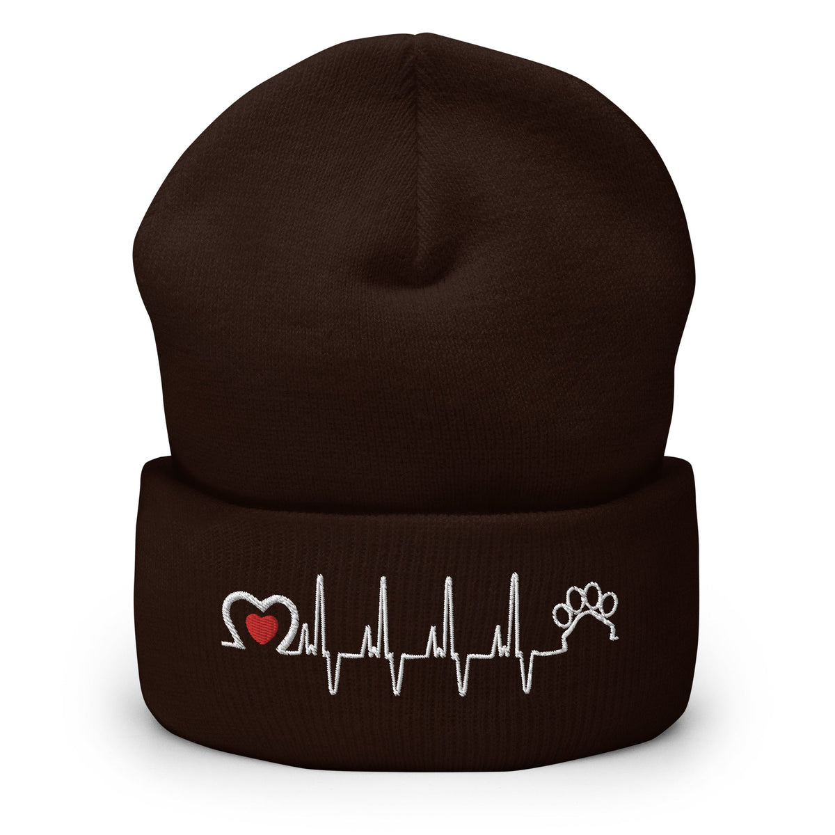 Animal Love Beat Embroidered Cuffed Beanie-Yupoong Cuffed Beanie 1501KC-I love Veterinary