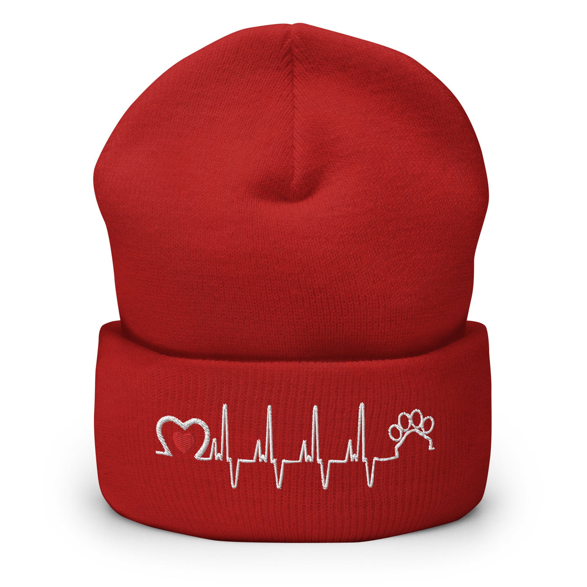 Animal Love Beat Embroidered Cuffed Beanie-Yupoong Cuffed Beanie 1501KC-I love Veterinary