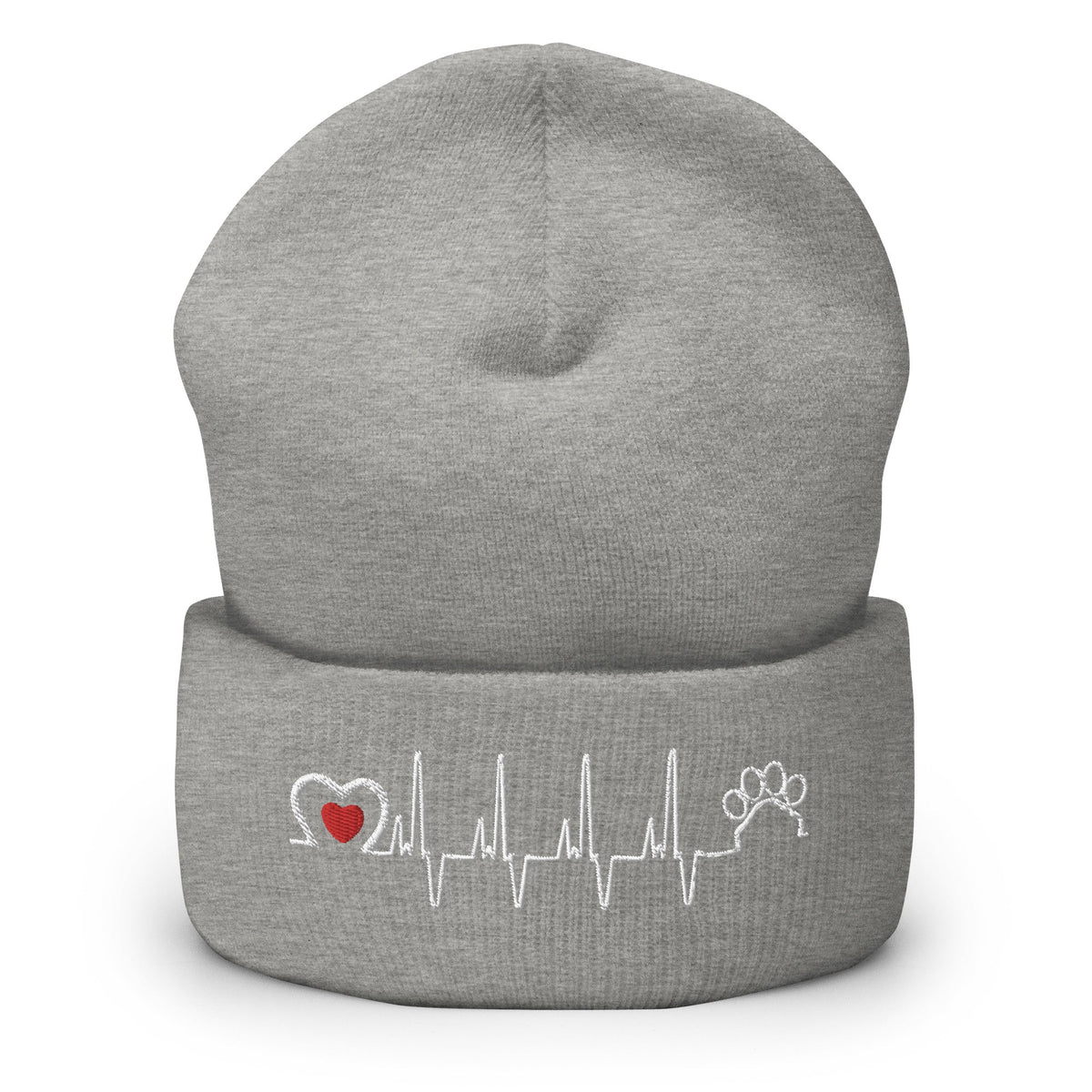 Animal Love Beat Embroidered Cuffed Beanie-Yupoong Cuffed Beanie 1501KC-I love Veterinary