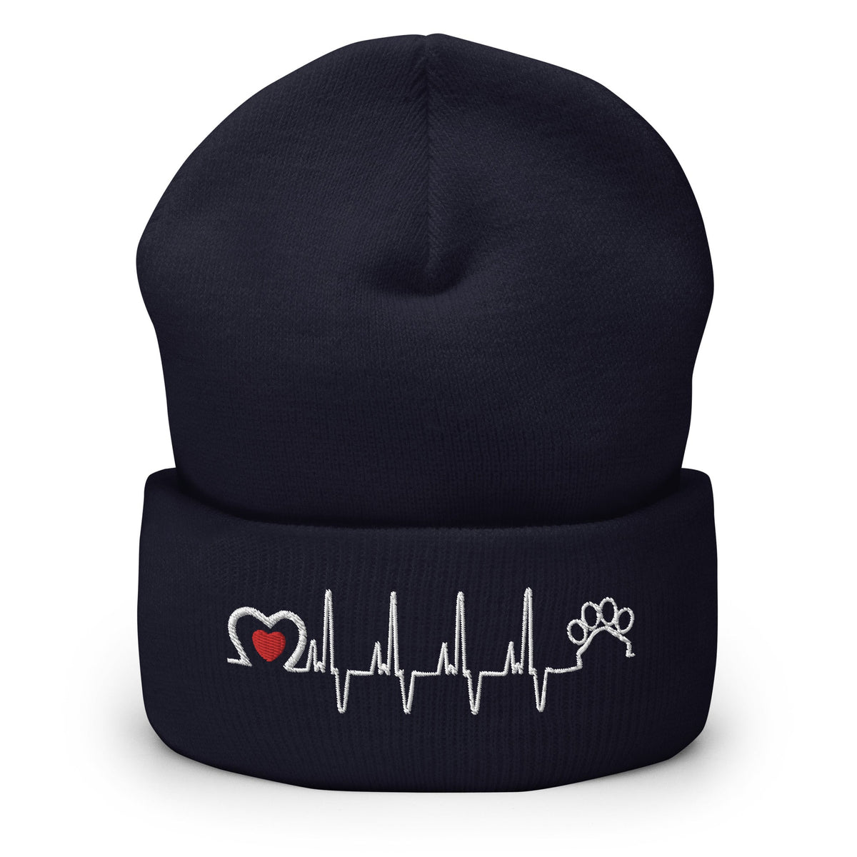 Animal Love Beat Embroidered Cuffed Beanie-Yupoong Cuffed Beanie 1501KC-I love Veterinary