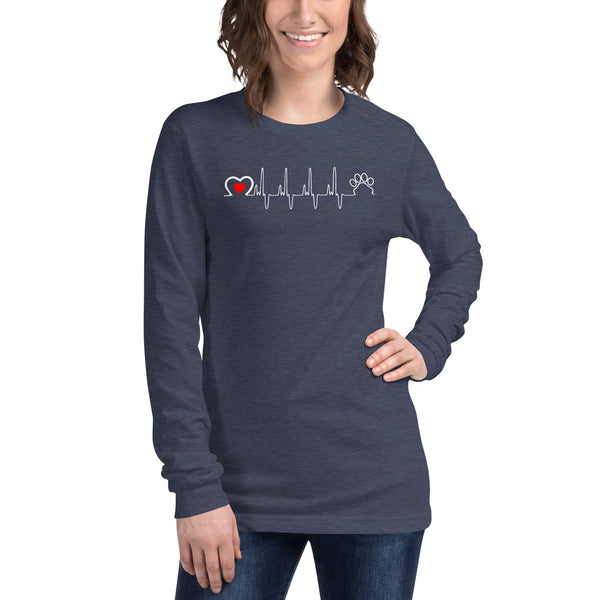 Animal Love Beat Unisex Long Sleeve Tee-Unisex Long Sleeve Shirt | Bella + Canvas 3501-I love Veterinary