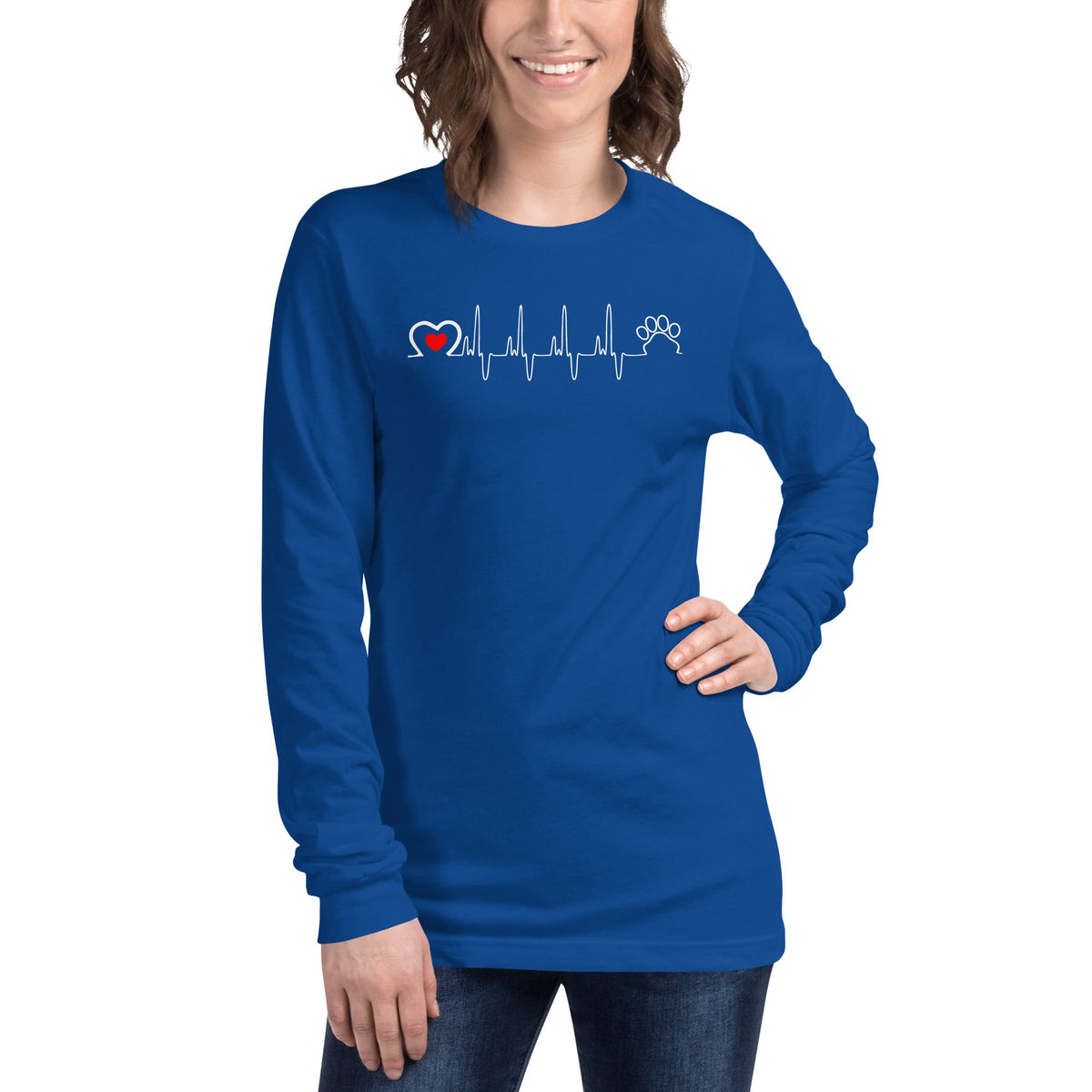 Animal Love Beat Unisex Long Sleeve Tee-Unisex Long Sleeve Shirt | Bella + Canvas 3501-I love Veterinary