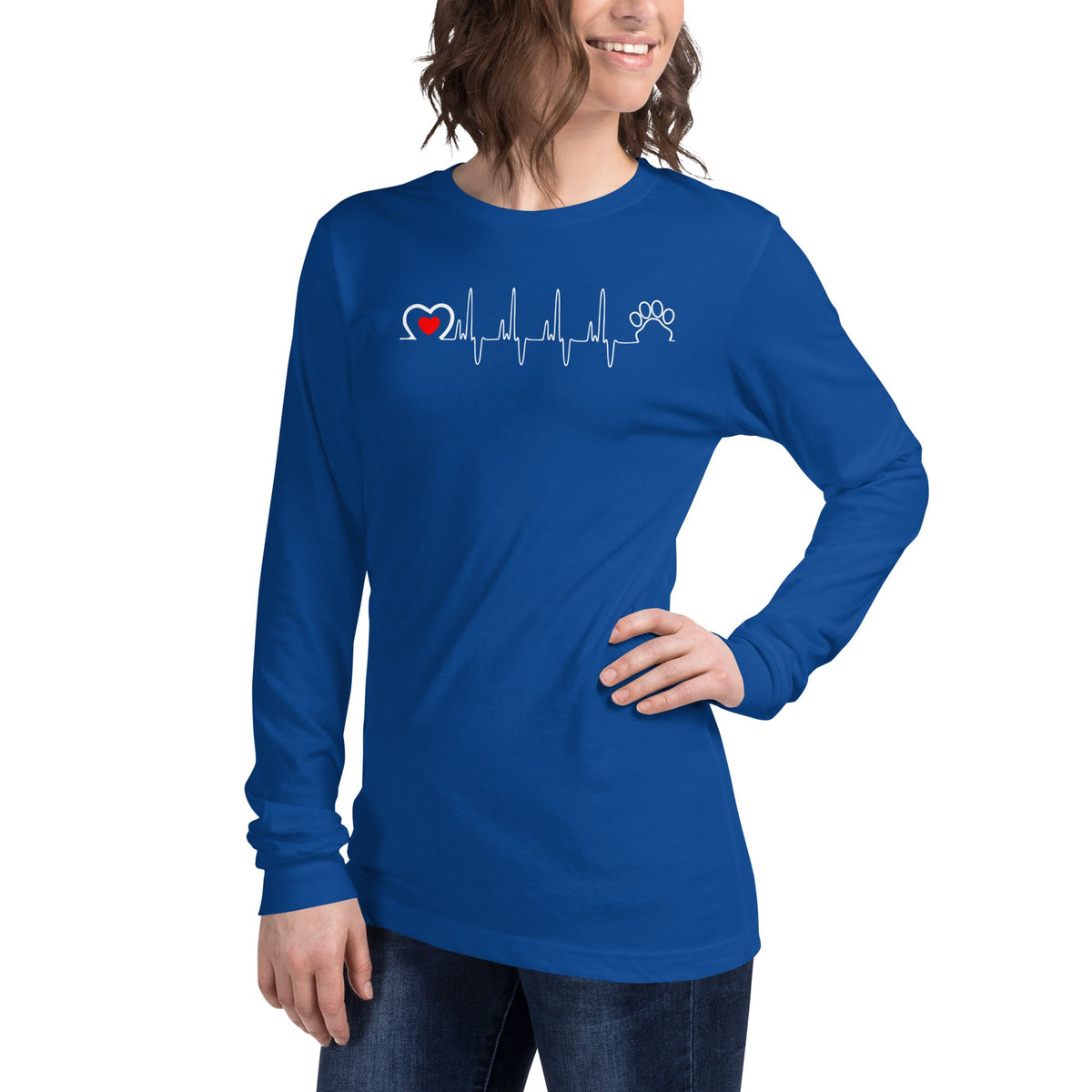 Animal Love Beat Unisex Long Sleeve Tee-Unisex Long Sleeve Shirt | Bella + Canvas 3501-I love Veterinary
