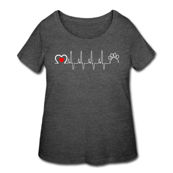 Animal Love Beat Women's Curvy T-shirt-Women’s Curvy T-Shirt | LAT 3804-I love Veterinary