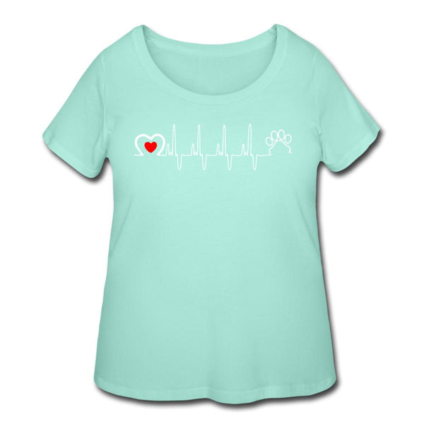 Animal Love Beat Women's Curvy T-shirt-Women’s Curvy T-Shirt | LAT 3804-I love Veterinary