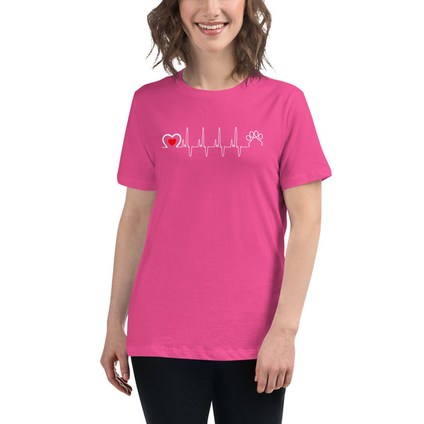 Animal Love Beat Women's Relaxed T-Shirt-Women's Relaxed T-shirt | Bella + Canvas 6400-I love Veterinary