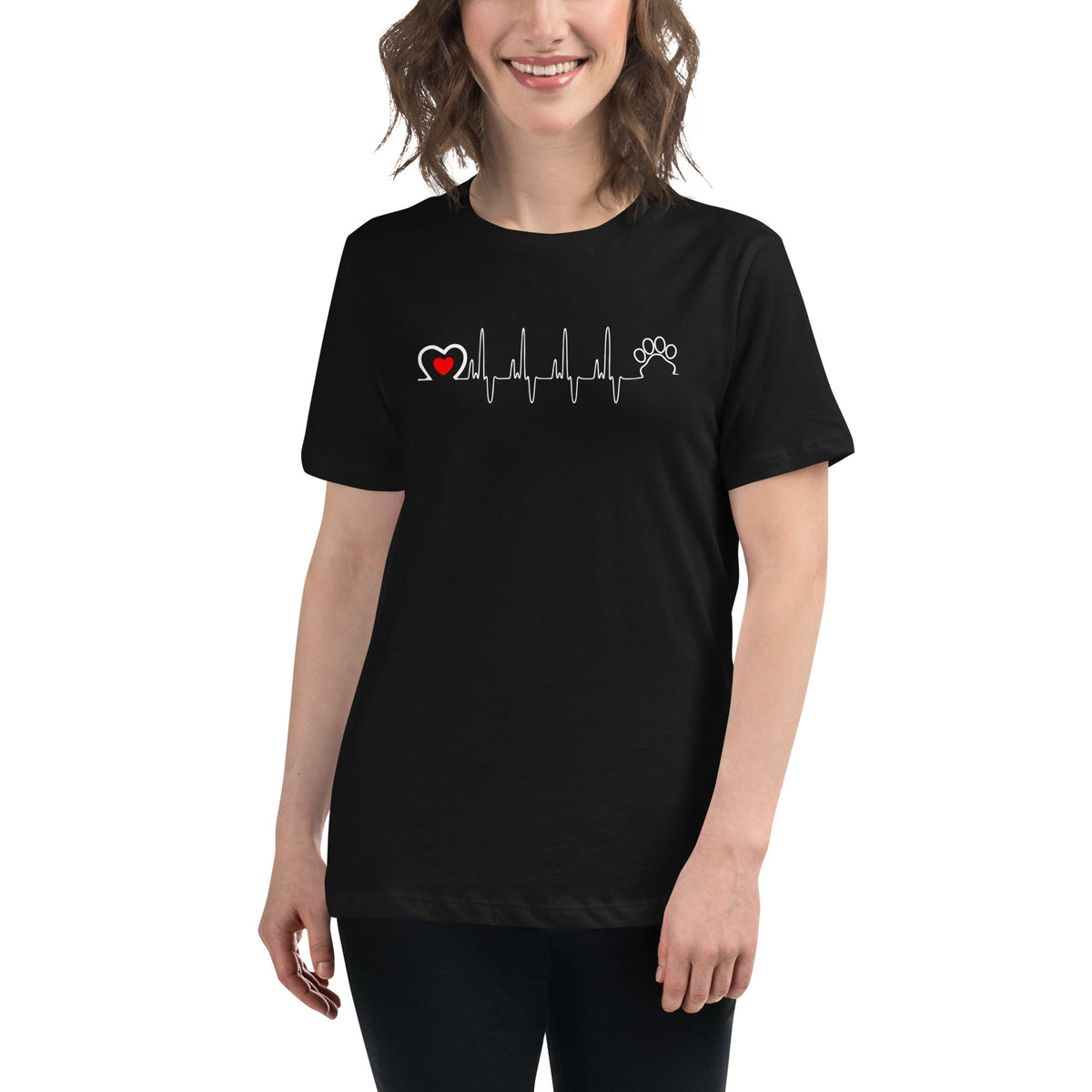 Animal Love Beat Women's Relaxed T-Shirt-Women's Relaxed T-shirt | Bella + Canvas 6400-I love Veterinary
