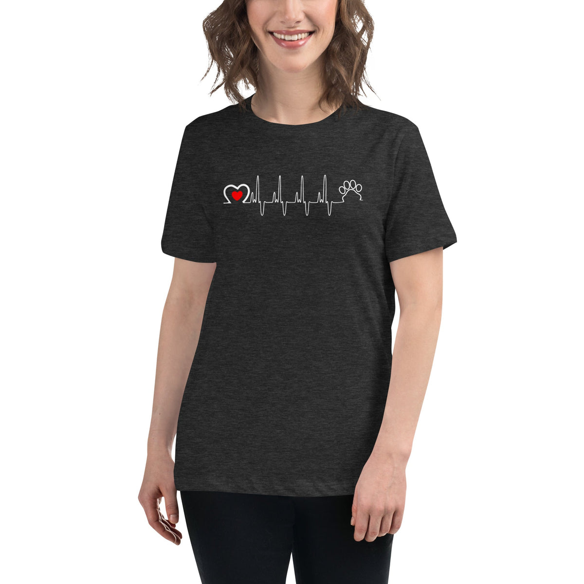 Animal Love Beat Women's Relaxed T-Shirt-Women's Relaxed T-shirt | Bella + Canvas 6400-I love Veterinary