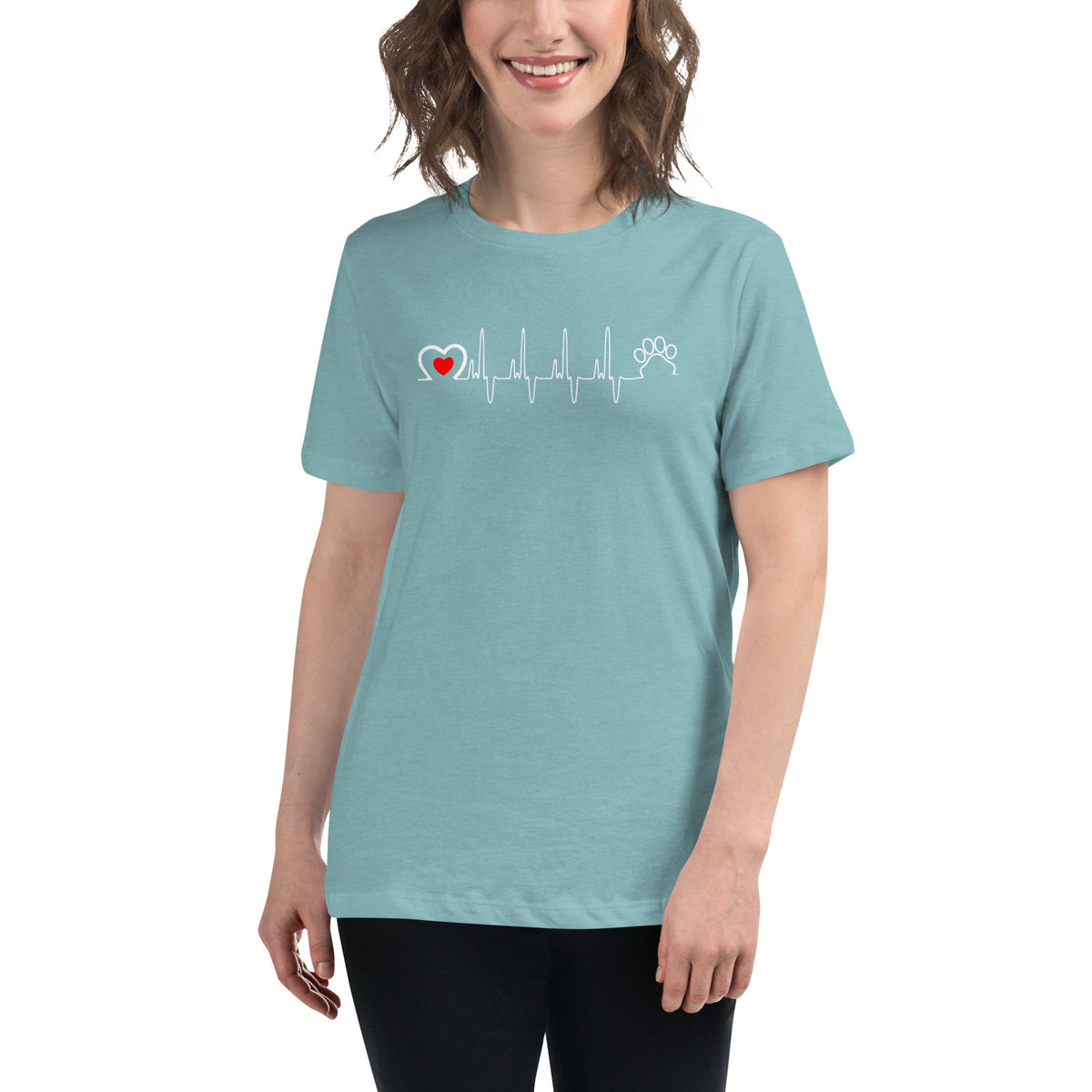 Animal Love Beat Women's Relaxed T-Shirt-Women's Relaxed T-shirt | Bella + Canvas 6400-I love Veterinary