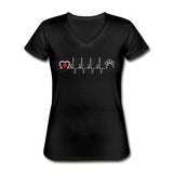 Animal Love Beat Women's V-Neck T-Shirt-Women's V-Neck T-Shirt | Fruit of the Loom L39VR-I love Veterinary