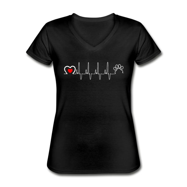 Animal Love Beat Women's V-Neck T-Shirt-Women's V-Neck T-Shirt | Fruit of the Loom L39VR-I love Veterinary