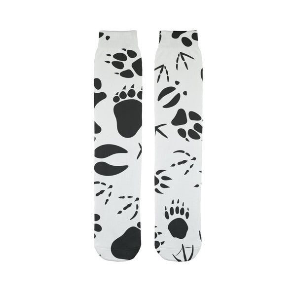 Animal pawprints white pattern Sublimation Tube Sock-Sublimation Sock-I love Veterinary