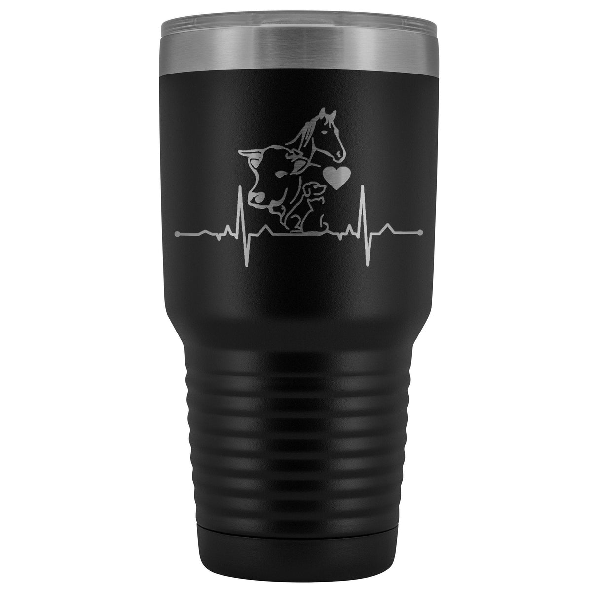 Animals Heartbeat 30oz Vacuum Tumbler-Tumblers-I love Veterinary