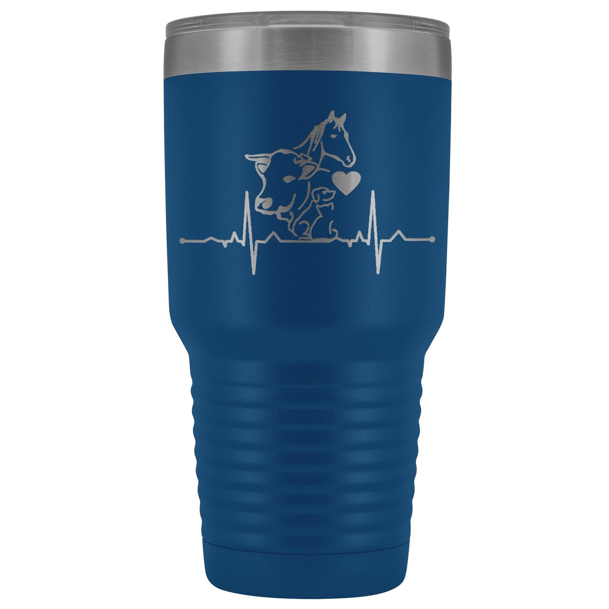 Animals Heartbeat 30oz Vacuum Tumbler-Tumblers-I love Veterinary