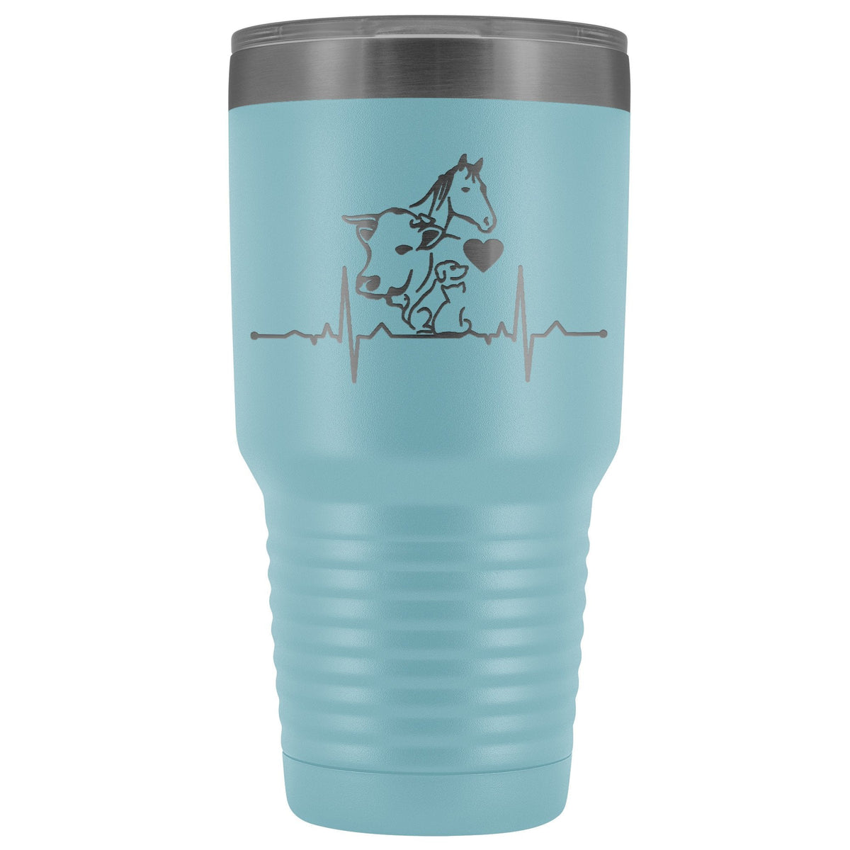 Animals Heartbeat 30oz Vacuum Tumbler-Tumblers-I love Veterinary