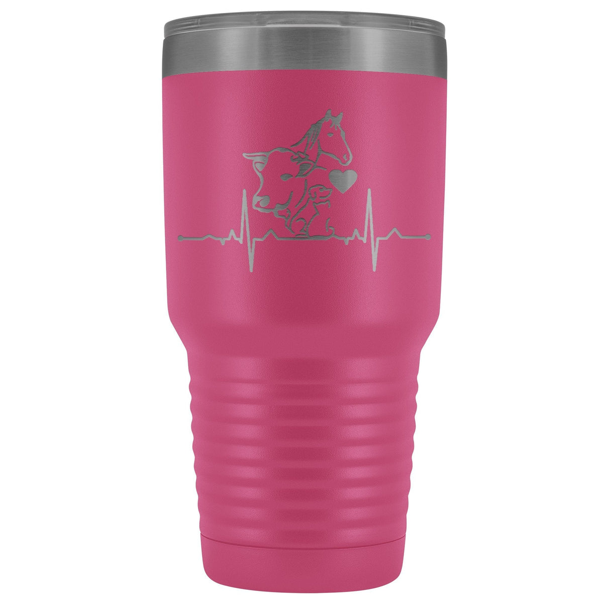 Animals Heartbeat 30oz Vacuum Tumbler-Tumblers-I love Veterinary