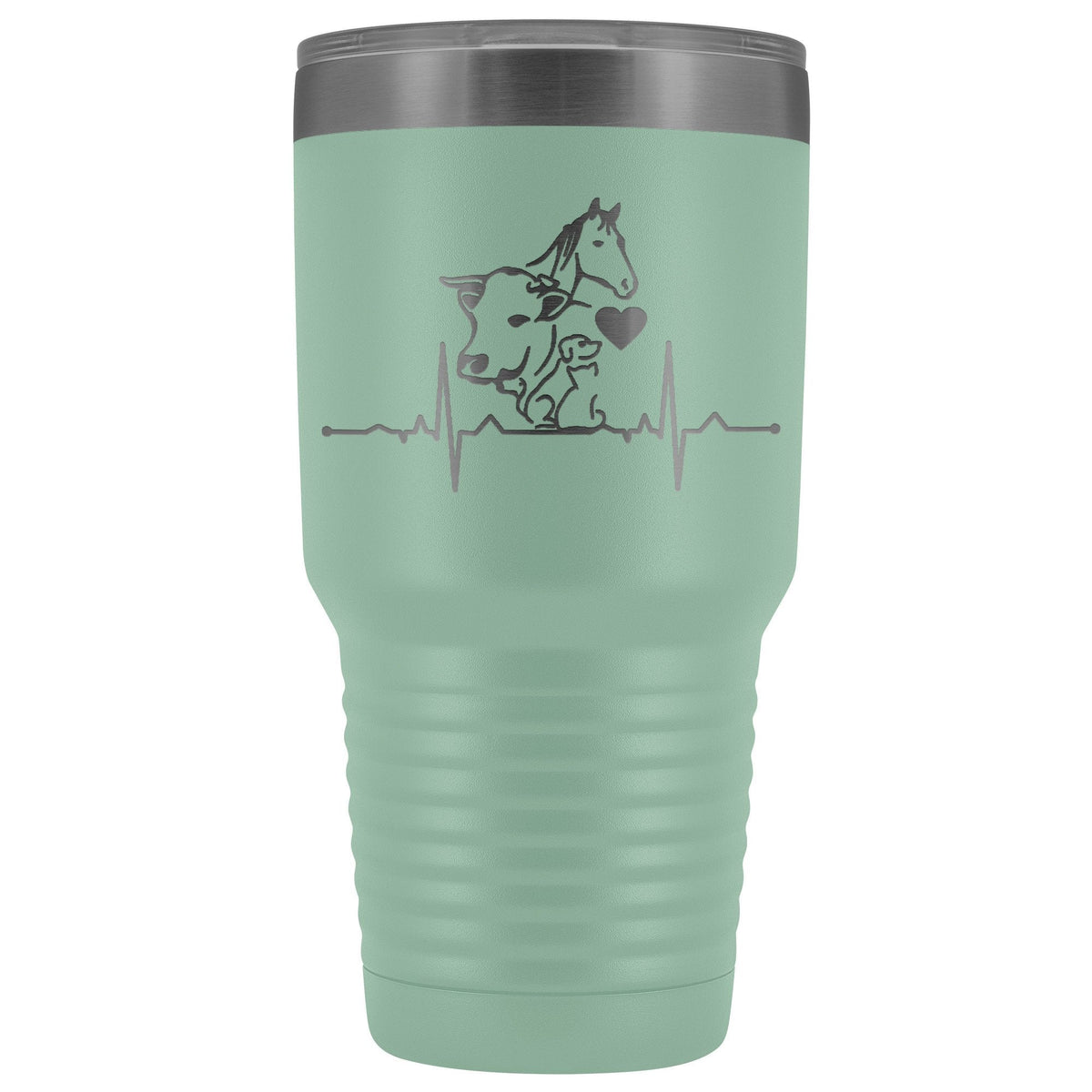 Animals Heartbeat 30oz Vacuum Tumbler-Tumblers-I love Veterinary