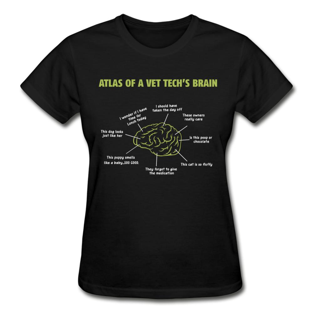 Atlas of a Vet Tech's Brain Gildan Ultra Cotton Ladies T-Shirt-Ultra Cotton Ladies T-Shirt | Gildan G200L-I love Veterinary