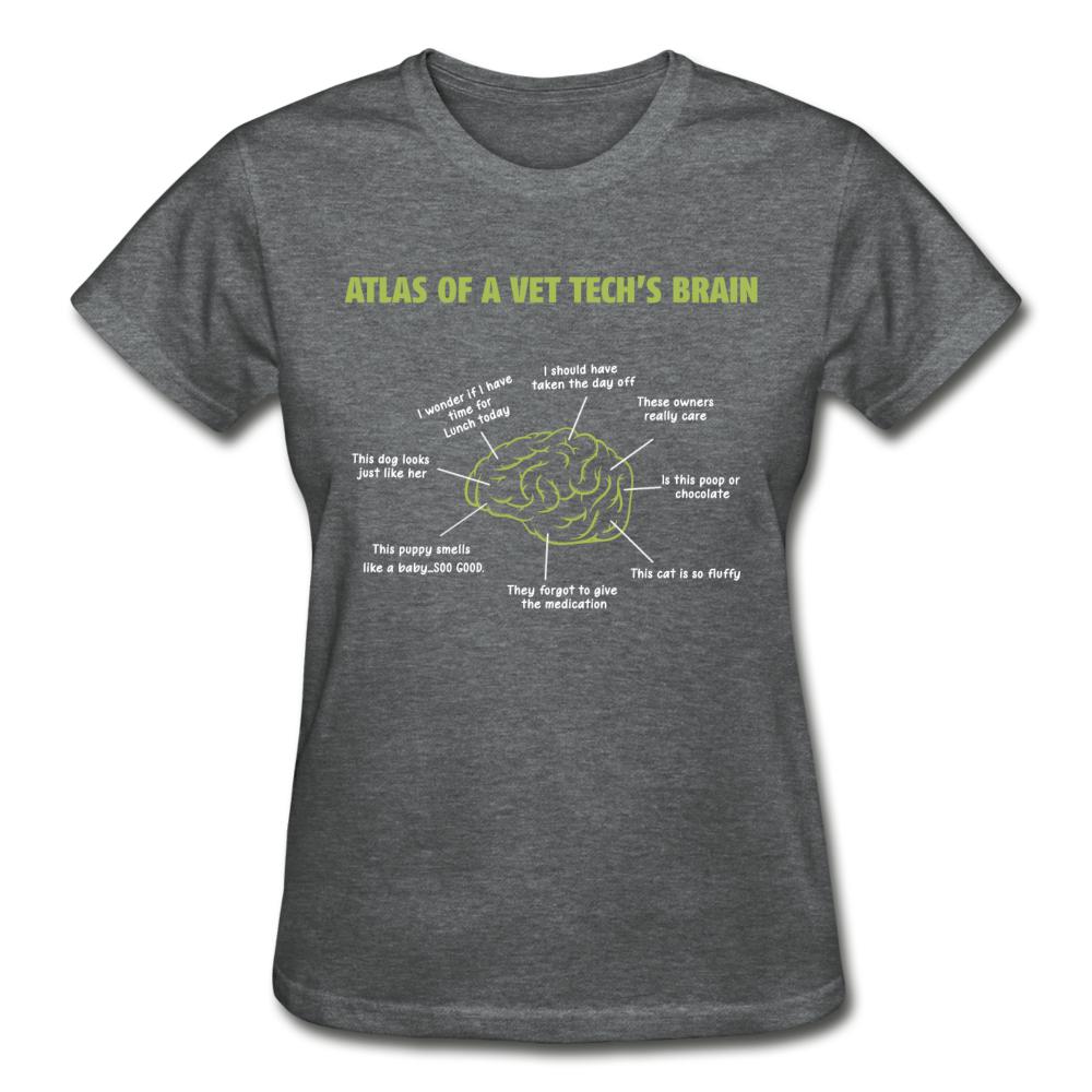Atlas of a Vet Tech's Brain Gildan Ultra Cotton Ladies T-Shirt-Ultra Cotton Ladies T-Shirt | Gildan G200L-I love Veterinary