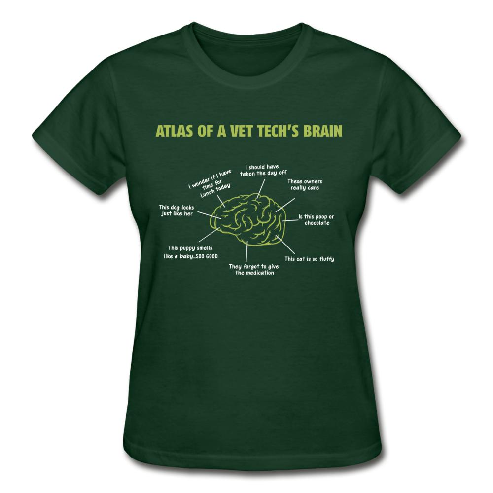 Atlas of a Vet Tech's Brain Gildan Ultra Cotton Ladies T-Shirt-Ultra Cotton Ladies T-Shirt | Gildan G200L-I love Veterinary