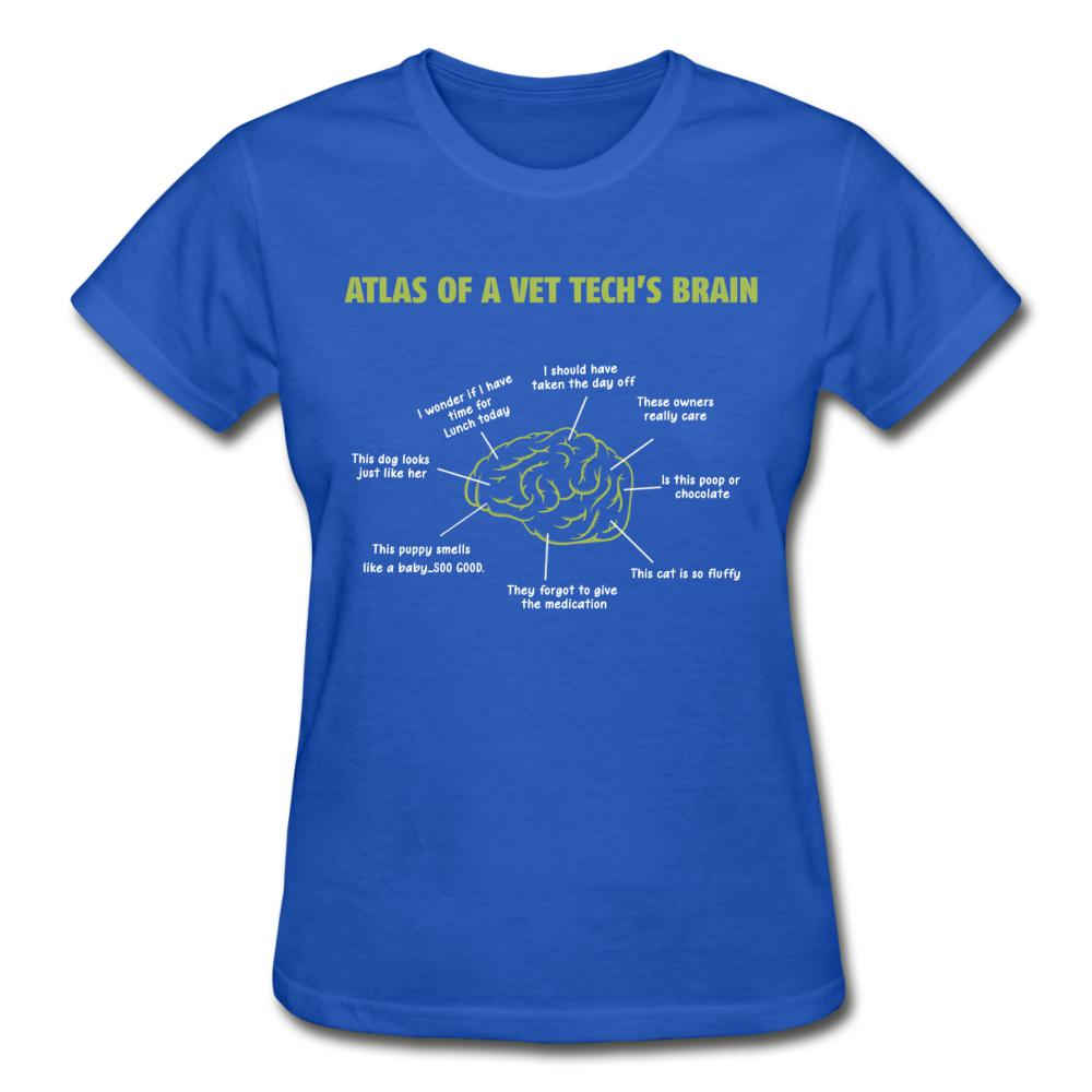 Atlas of a Vet Tech's Brain Gildan Ultra Cotton Ladies T-Shirt-Ultra Cotton Ladies T-Shirt | Gildan G200L-I love Veterinary