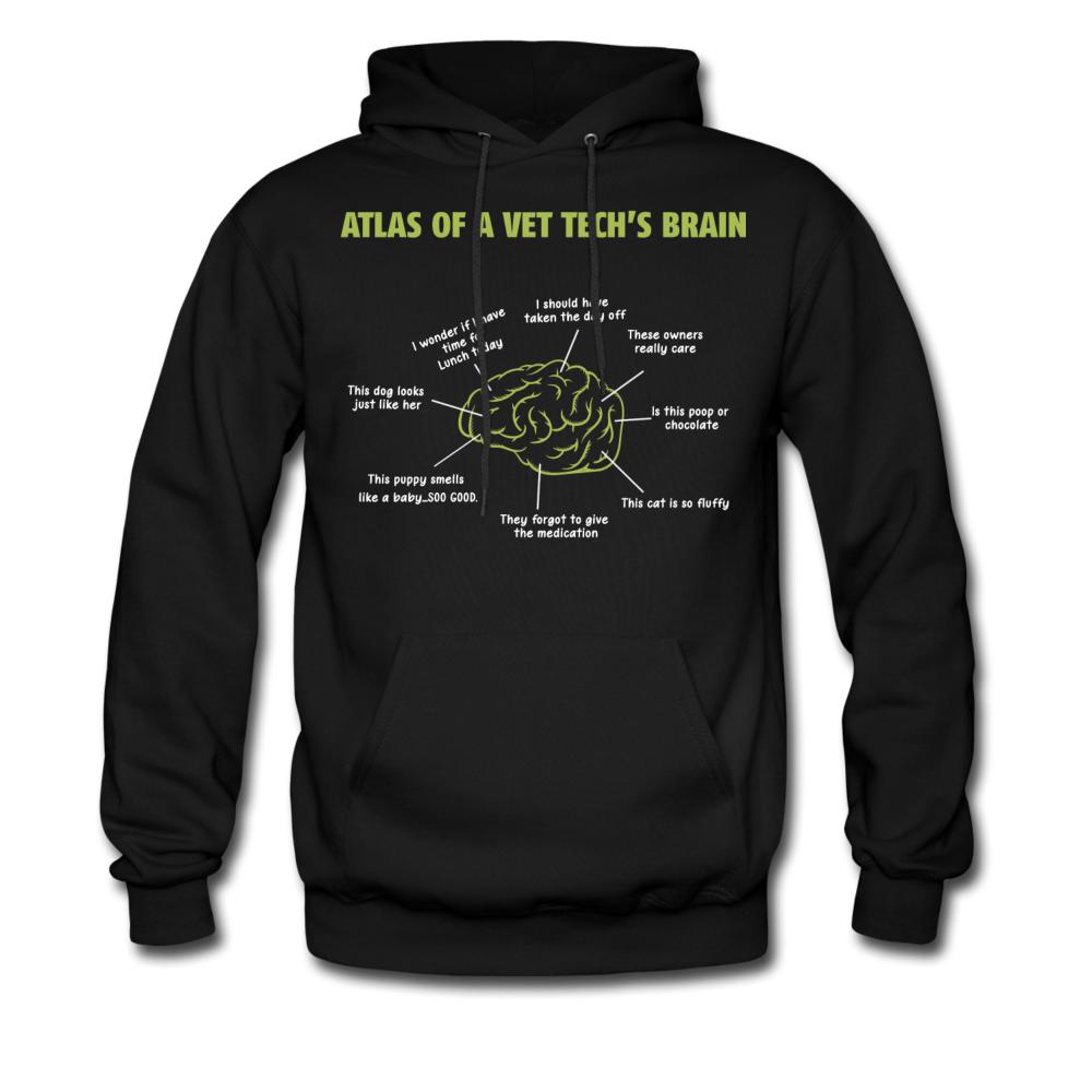Atlas of a Vet Tech's Brain Unisex Hoodie-Men's Hoodie | Hanes P170-I love Veterinary