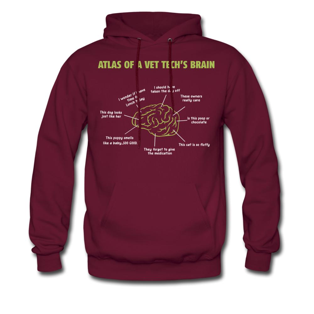 Atlas of a Vet Tech's Brain Unisex Hoodie-Men's Hoodie | Hanes P170-I love Veterinary